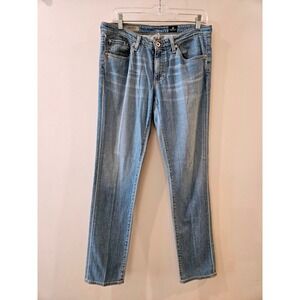 AG Adriano Goldschmied The Stevie Slim Straight Jeans Light Wash Made in USA 30